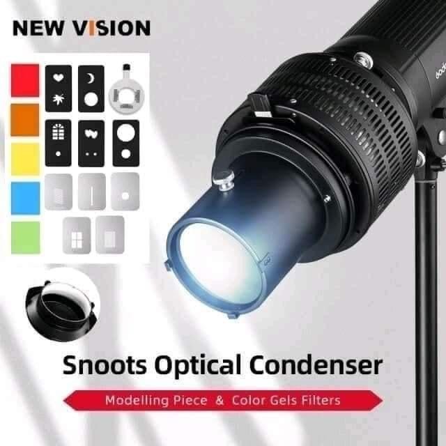  طقم اوبتكال سنوت  الفوكس سنوت المعدني مع فلاتر الأشكال المختلفة والالوان  OPTICAL Snoot Modifier